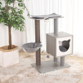 Piccolo robusto gattino graffiante parco giochi Sisal Post Wooden Board Condo Strong Cat Tree